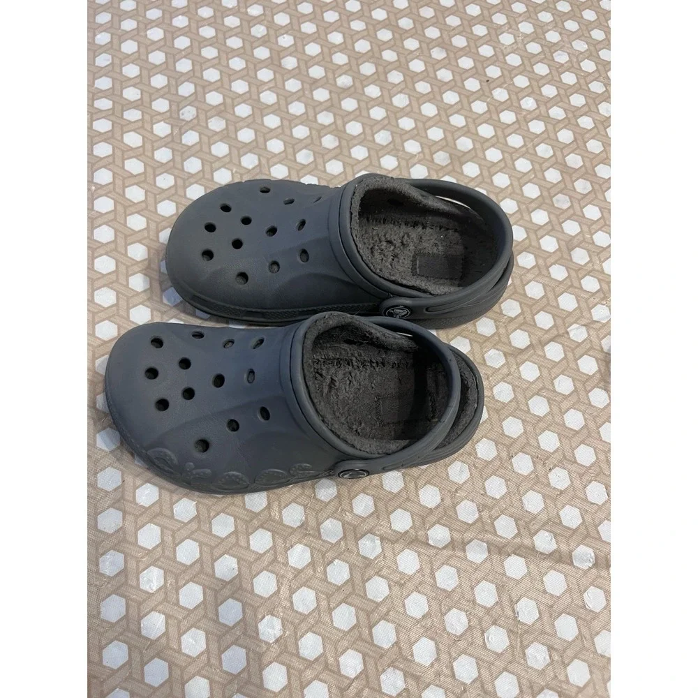 Crocs Fur Clog Sandals Unisex Little Kids Child‎ Size C 13 Gray